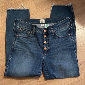 J. Crew Women's Dark Blue 9” Vintage Straight jeans